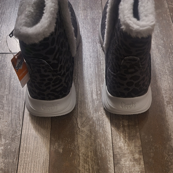 NWB! Cheeks Tony Little Black Cheetah Print Fit Body Sport Boots 9 - Picture 4 of 7